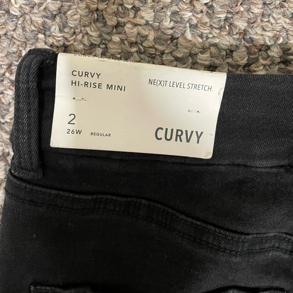 NWT American Eagle Outfitters Distressed Black Jean Mini Skirt - Picture 3 of 7